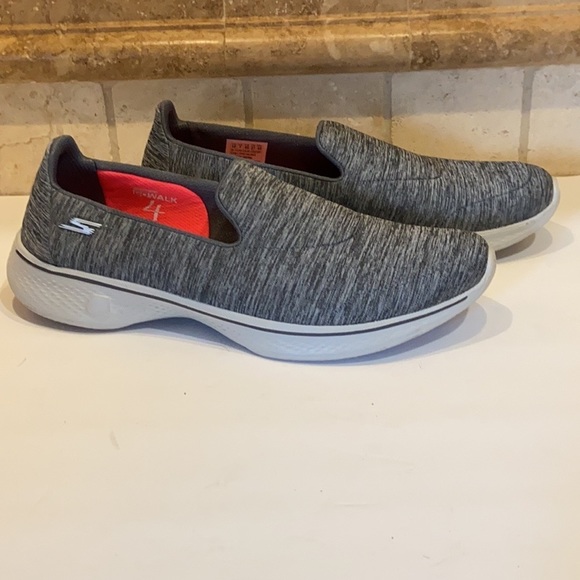 Skechers Womens Go Walk SN14165 Size 10 Gray TextileSlip On Comfort Walking Shoe - Picture 3 of 8